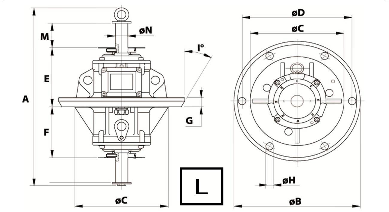 L MVB FLC : 4 polig - 1500/1800 rpm - Dreiphasen